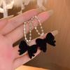 Aretes de lazo retro francés largos con clip para la oreja sin perforación nuevo temperamento moderno Hepburn popular en línea populares aretes femeninos