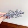 Pinza de Garra de Flor de Cristal Iridiscente de Nuevo Lujo Ligero Japonés y Coreano para Mujer, Pinza de Tiburón Versátil de Temperamento para Peinado de Media Recogida en la Parte Posterior de la Cabeza, Accesorios para el Cabello