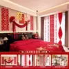 Conjunto de Decoração de Cabeceira de Quarto de Casamento com Adesivos Florais de Alta Qualidade e Palavras Felizes para os Noivos, Conjunto de Decoração de Quarto de Casamento