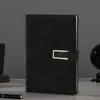 Caderno A5 Amazon Cross-Border Espiral U Couro PU com Impressão de Logo Ata de Reunião Negócios Caderno Espesso Portátil