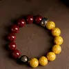 Mineral Cru Cinábrio Areia de Cristal Translúcida Estilo Yin Yang Cristal de Realgar Areia de Cristal Roda Giratória Pulseira Guardiã Atacado Dropshipping