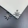 Retención de Color Fuerte Zirconia Micro-Pavimentada Diamante Completo Estrella de Ocho Puntas Colgante Pulsera de Cristal de Gota Pequeña Accesorios de Joyería DIY Lote Wenwan