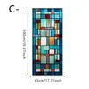Película Electroestática Helada Transparente Opaca Geométrico Colorido Retro Transfronteriza Decoración de Ventana para el Hogar Pegatina de Luz y Sombra Deslumbrante