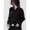 Cárdigan de punto con bordado de conejo estilo coreano, corte holgado, adelgazante, de manga larga, exterior de imitación lana, suéter de punto, adecuado para primavera y otoño
