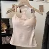 Versátil Top sin Mangas de Cuello Halter con Espalda de Corredor, Corte Ajustado, con Almohadillas Integradas en el Pecho, Adecuado para Usar en Capas o Solo, Engrosado para Mujer