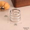 Anillo Simple Plano Personalizado, Anillo Abierto Versátil Estilo Coreano para Ropa de Trabajo, Anillo Geométrico de Tres Capas Apiladas con Corte Personalizado