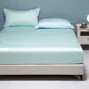Sábana Bajera Ajustada de Tencel de Color Sólido, Pieza Única de Lyocell, Protector de Colchón Enfriador para Dormir Desnudo, Sábana de Cama de Cobertura Total, Ropa de Cama Antideslizante