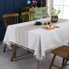 Toalha de mesa listrada com franjas, de alta qualidade, à prova de poeira, resistente ao desgaste, resistente a óleo, toalha de mesa para jantar, mais vendida na Amazon, tapete de mesa de centro transfronteiriço