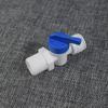 Válvula de bola de conexión rápida de tubería de 3 puntos con dientes externos de 4 puntos, válvula de 3 interruptores de 4 vueltas, purificador de agua RO, accesorios para purificador de agua, adaptador