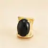 Joyería Transfronteriza Europea y Americana de Venta Caliente Nicho Ins Anillo Abierto de Resina Degradada Anillo de Dedo Geométrico de Metal Accesorios de Moda