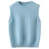 Colete de Lã Pura Infantil com Gola V sem Mangas para Meninos e Meninas, Colete Suéter de Cashmere para Crianças Mais Velhas