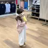 2025 Nuevo Otoño Estilo Coreano Ropa Infantil Niñas Camisas Dulces de Manga Larga Camisas Pantalones Rectos con Puño Pantalones