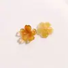 Perforado Color Degradado Flor de Cerezo Estampado en Oro Cinco Pétalos Creativo Acrílico Accesorio Parche DIY Pendientes Llavero