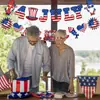 Decoración para Fiesta del Día de la Independencia de Estados Unidos Cuatro de Julio Bandera de Enano Inserto para Pastel Accesorios de Decoración del Día Nacional Americano