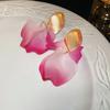 Brincos de Flores de Renda Estilo Moda Férias Agulha de Prata Coração de Menina Doce Tachas de Orelha Brincos Simples Pequenos Frescos para Mulheres