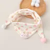 Cachecol para Bebê Outono e Inverno Estilo Coreano Desenho Animado Algodão Puro Cachecol Triângulo para Bebê Cachecol de Inverno à Prova de Vento para Bebês e Meninas
