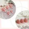 Unhas Portáteis Europeias e Americanas, Unhas Postiças Curtas Simples de Cor Contrastante, 24 Peças de Produtos Acabados, Unhas Removíveis, Unhas para Atacado Transfronteiriço