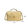 Bolso Cuadrado Pequeño Tejido para Mujer 2025 Nueva Moda Primavera Versátil Cierre Gran Capacidad Bolso de Hombro Cruzado para Mujer