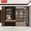 Muebles de aluminio, minimalistas, ligeros, de lujo, para vinos, armario de almacenamiento de pared personalizado con luz, armario de vinos de aluminio con nido de abeja integrado.