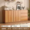 Aparador de madera maciza, mueble de almacenamiento de pared para sala de estar, mueble de almacenamiento de té integrado para cocina y comedor, mueble de almacenamiento simple para el hogar