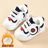 Zapatos para Niños Pequeños Niños 0-1-3 Años, Zapatos para Bebés Otoño e Invierno Niñas, Suela Suave, Antideslizantes, Forrados de Felpa, Zapatos de Algodón Engrosados