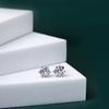 Aretes de tuerca de plata esterlina S925 estilo coreano INS estilo frío simple moda personalidad aretes de tuerca de circonita grandes y brillantes para mujer