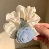 Elástico de Cabelo Flor de Camélia Super Fada~Novo Estilo Primavera/Verão 2026 Flor de Rosa Prendedor de Cabelo Prendedor de Cabelo de Alto Padrão com Temperamento para Mulheres