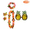 Collar de Corona de Hojas Verdes Hawaianas Set Combinado de Gafas de Piña Accesorios para Actuación en Escenario Fiesta Disfraces Nuevo