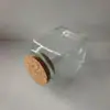 Pote de Armazenamento de Boca Larga Quadrado de Vidro Transparente 250ml para Alimentos Secos, Garrafa para Desejos, Pote para Armazenamento de Especiarias