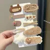 Pinza para el Cabello de Peluche Color Café para Niñas, Accesorios para Flecos Rebeldes en la Parte Delantera, No Daña el Cabello, Pinzas Pequeñas para Bebé