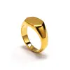 Entrada Nórdica Lujo Simple Tendencia Hexagonal Plano Anillo de Acero de Titanio Moda Personalizada Todo Combina Joyería Color Oro 18K