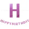 Nova faixa de aniversário de PET com glitter a laser, faixa colorida com letras HAPPY BIRTHDAY para decorações de festa