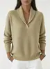 Suéter de Punto Holgado de Manga Larga con Cuello en V para Mujer Estilo Old Money Nuevo Otoño/Invierno 2026 desde la Fábrica Original
