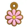 Criativo Novo Amarelo e Branco Pequena Crisântemo PVC Borracha Macia DIY Pingente de Joia Corrente de Celular Pulseira Patch Plano Decoração