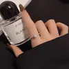 Anel de Zircônia Coreana Banhado a Ouro Real para Mulheres, Fashion e Único, Estilo Celebridade da Internet, Anel Ajustável para Dedo Indicador, Joia Pequena de Luxo Leve
