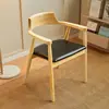 Silla de comedor nórdica de madera maciza, silla presidencial Kennedy, madera de fresno blanco, silla Hiroshima, silla de respaldo simple para restaurantes, silla para reuniones y negociaciones
