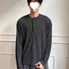 Camiseta confortável de manga comprida masculina para o outono, novo estilo 2026, top versátil e moderno de corte solto