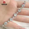 Nuevo brazalete de estilo chino de lujo ligero con incrustaciones de vidrio, jade de espuma de agua, con forma de huevo para mujer, joyería elegante y exquisita con forma de calabaza