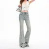 Jeans Acampanados Naranja Infantil con Diseño de Lazo y Pedrería para Mujer, de Cintura Alta, Adelgazantes, Favorecedores, Modernos, Versátiles.