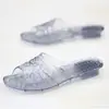 Zapatillas de Cristal para Mujer Verano Uso en Casa Interior Baño Antideslizantes Desodorantes Planas Transparentes de Plástico Gelatina