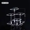 Estante de Almacenamiento de Perfume de Escritorio, Caja de Almacenamiento de Cosméticos para Tocador, Estante de Exhibición Escalonado Transparente Acrílico de Lujo Ligero