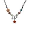 Nuevo Collar de Cuentas de Cerámica de Amor Collar Retro de Cuerda Trenzada para Mujer Cadena para Clavícula Guofeng Zen Hanfu