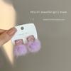 Pendientes de bola de pelo morado para mujer, otoño e invierno, temperamento dulce, lindos pendientes S925, diseño de nicho de aguja de plata, oreja roja de red