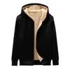 Suéter de Pele de Cordeiro Outono e Inverno Masculino Solto Tamanho Grande Forrado com Lã Espessado Quente Casual Cardigan com Capuz Jaqueta Esportiva Tendência