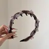 Exquisita Diadema de Malla Morada de Cristal con Dientes para Mujer, Diadema Esponjosa de Parte Superior Alta, Elegante y a la Moda, Pinza para el Cabello de Gama Alta