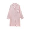 Calças de Sarja de Viscose Estilo Literário com Bolso com Aba Conjunto de Pijama com Pequena Lapela Bordada Camisola Opcional Multicor Roupa de Casa