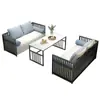 Nuevo Sofá con Asientos de Cabina Estilo Chino, Mesas y Sillas para Casa de Té, Sofá para Habitación Privada de Hotel/Casa de Huéspedes, Juego de Sofá de Hierro Forjado para Restaurante de Té, Asiento Doble