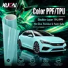 Película para cambio de color de coche tpu ppf Película de cambio de color PPF de color TPU aplicación en seco TPU Crystal Tiffany 5.0ftx49f