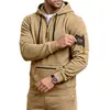 Roupas masculinas AliExpress transfronteiriças jaqueta com capuz de trabalho estilo americano resistente multi-bolsos plus size casual esportiva moletom de corte solto