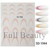 Nuevas pegatinas de nail art transfronterizas ins degradado francés línea de sonrisa DIY pegatinas de nail art color dopamina